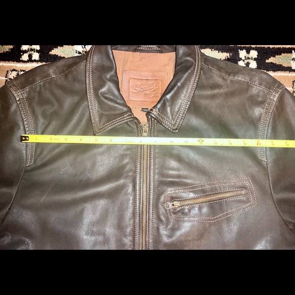 Brown leather jacket - Picture 9 of 12